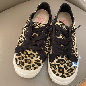 Leopard Print Sneakers with Black Accents